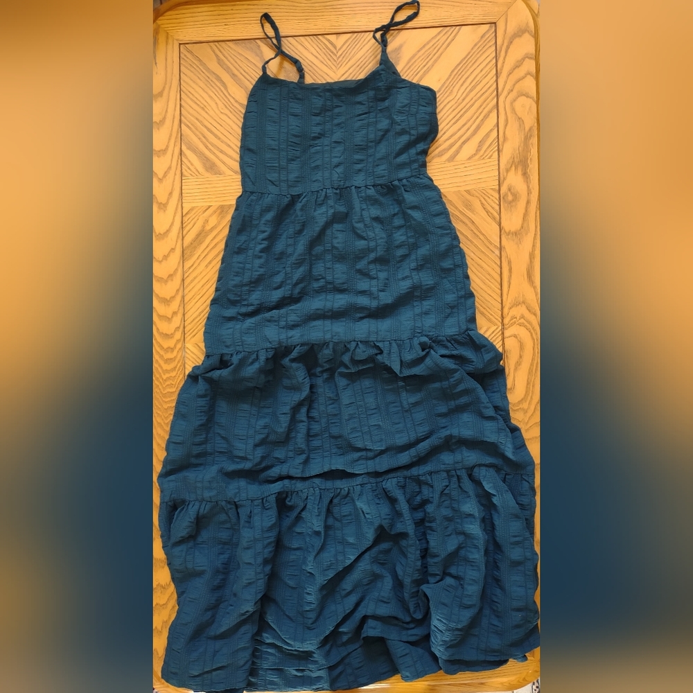 Lulu's dark teal tiered maxi dress